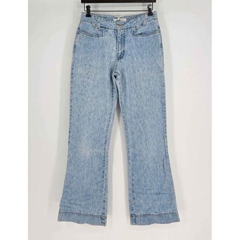 Vintage Made in USA Express Bleus Womens Light Wash Flare Denim Jeans Size 7/8